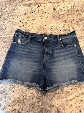 LOFT Medium Blue Distressed Denim Cutoff Shorts